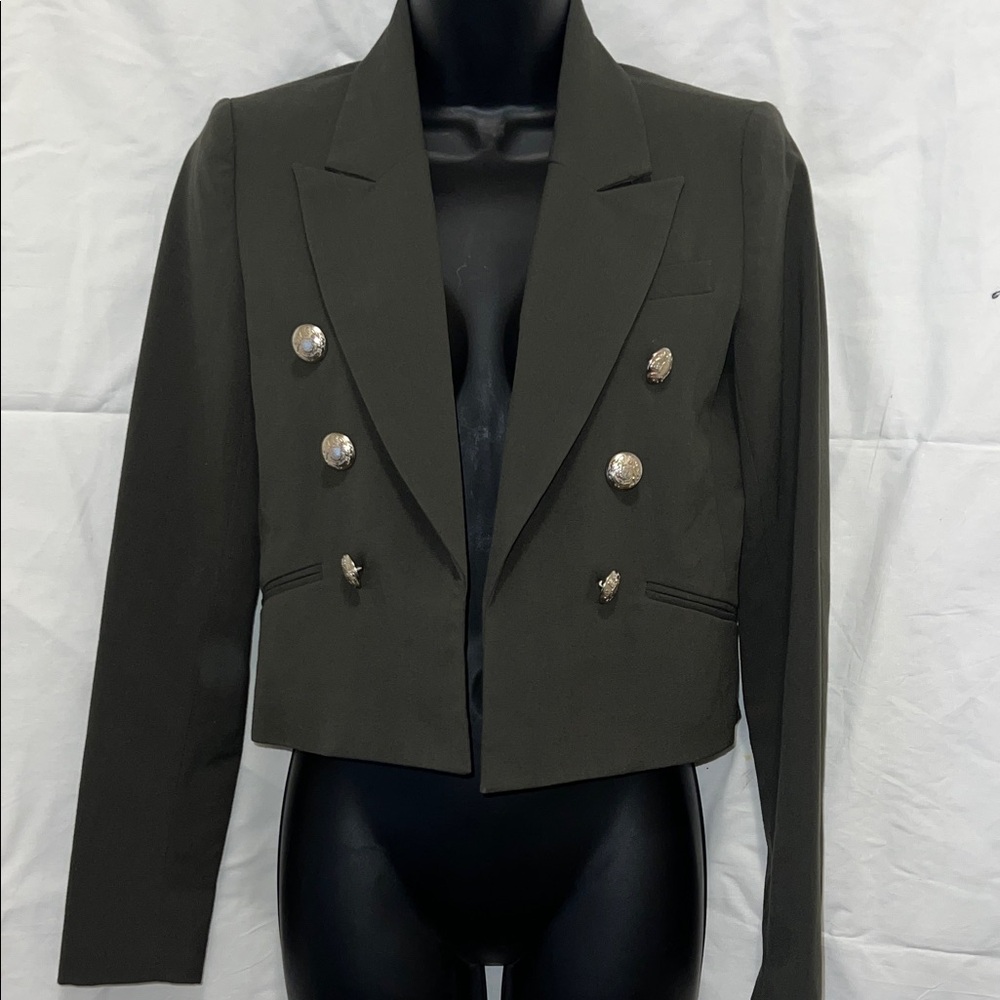 Bar III Cropped Double- Notch-Lapel Women's Blazer XXS